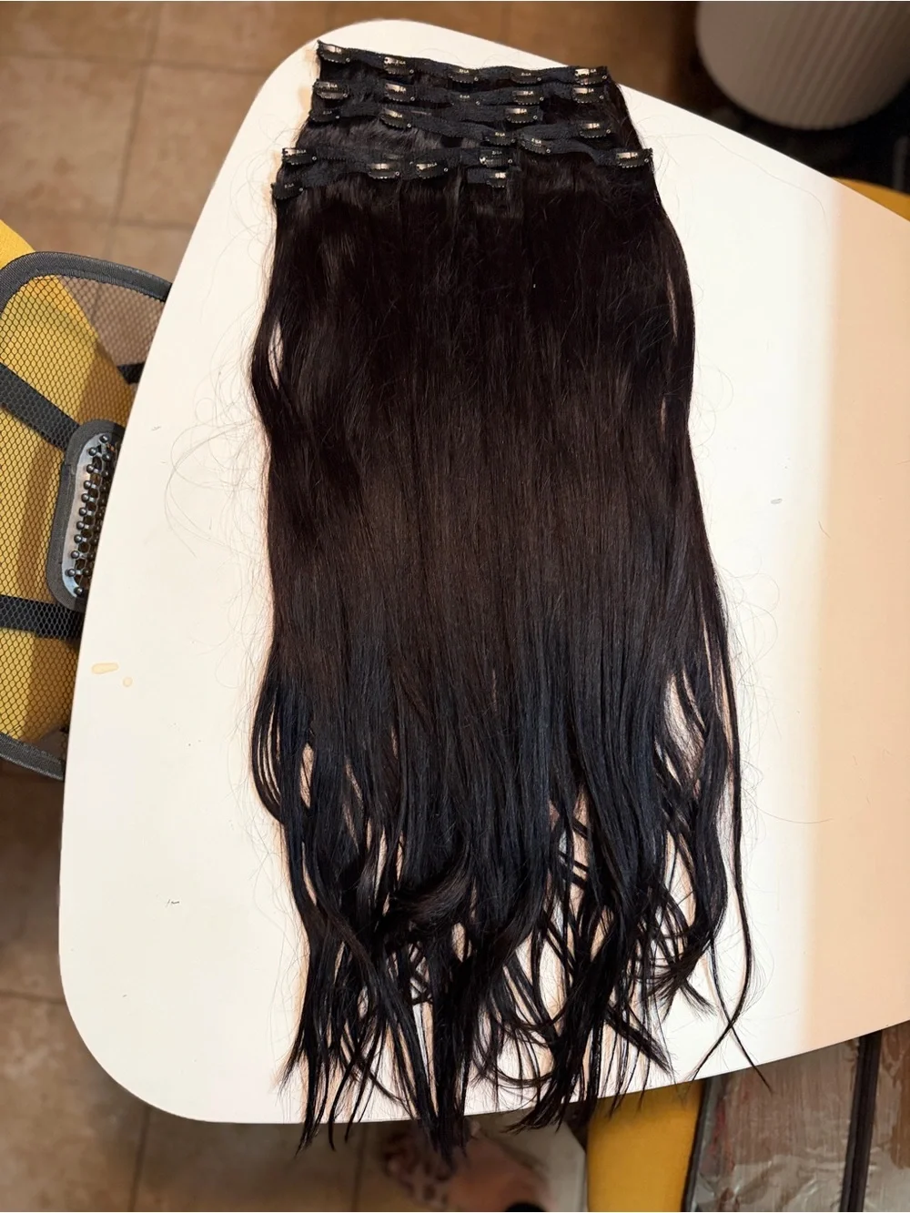 Premium Black Clip-In Human Hair Extensions - Sleek Natural Black